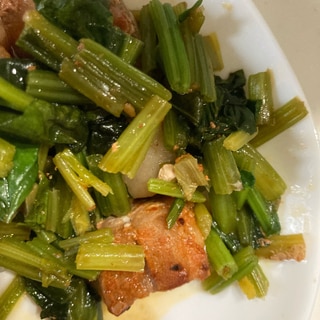 小松菜と鶏肉の甘辛炒め